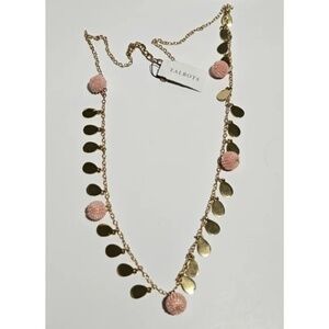 Talbots Gold Necklace with Pink Beads
